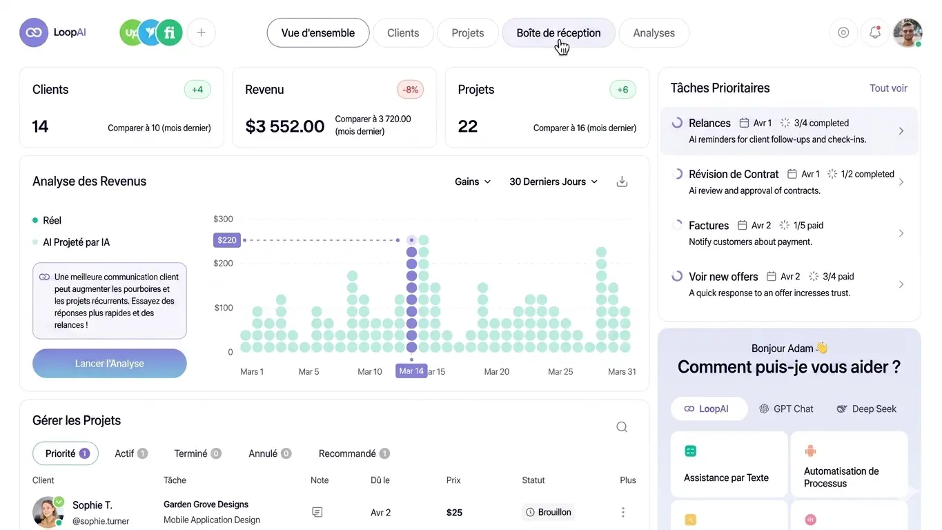 Aperçu d'interface : application métier (placeholder)